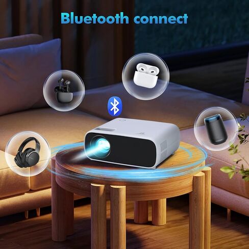 Projector with WiFi and Bluetooth, 18000 Lumen Native 1080P Projector,Portable Outdoor Projector, Movie Mini Projector Compatible with iOS/Android/HDMI/ TV Stick in Saudi Arabia