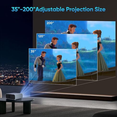 Projector with WiFi and Bluetooth, 18000 Lumen Native 1080P Projector,Portable Outdoor Projector, Movie Mini Projector Compatible with iOS/Android/HDMI/ TV Stick in Saudi Arabia