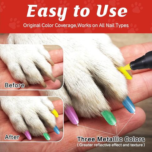 Christmas Dog Nail Polish Pens Quick Dry,Christmas Special Packaging,12 Colors Safe Dog Nail Polish Set to DIY Pretty Nails, Ideal Gifts for Dogs Cats Light Dark Nails,Odorless, Non-Toxic,Water-Based in Saudi Arabia