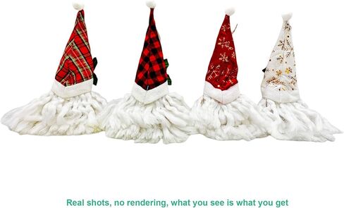 4pcs Packing Christmas Tree Haning Ornaments Santa Claus Hanger Decoration,Vintage Handmade Santa Claus Head Ornament for Home Holiday Decor in Saudi Arabia