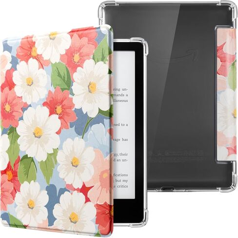 CoBak Case for Kindle Paperwhite (6.8" 11th Generation 2023 Released) & Paperwhite Signature Edition- New PU Leather Cover and Clear Soft Silicone Back Cover with Auto Sleep Wake Feature in Saudi Arabia