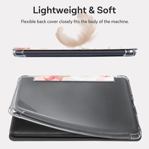 CoBak Case for Kindle Paperwhite (6.8" 11th Generation 2023 Released) & Paperwhite Signature Edition- New PU Leather Cover and Clear Soft Silicone Back Cover with Auto Sleep Wake Feature in Saudi Arabia