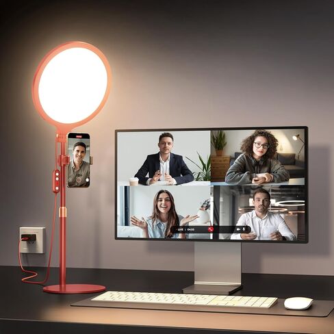 Ring Light with Stand for Zoom Meetings, 360° Rotate 10.5" Zoom Lighting for Computer Video Conference Light Desk Light, LED Full-Screen Zoom Light with Phone Holder for Live Streaming, Video Call in Saudi Arabia