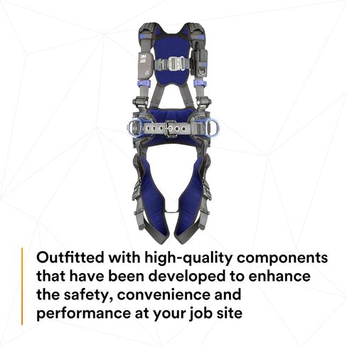 3M 1113121 DBI-SALA ExoFit X300 Comfort Construction Positioning Safety Harness, Construction Fall Protection, Aluminum Back and Hip D-Rings, Auto-Locking Quick Connect Leg and Chest Buckles, Small in Saudi Arabia