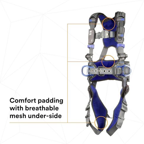 3M 1113121 DBI-SALA ExoFit X300 Comfort Construction Positioning Safety Harness, Construction Fall Protection, Aluminum Back and Hip D-Rings, Auto-Locking Quick Connect Leg and Chest Buckles, Small in Saudi Arabia