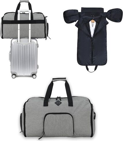 Convertible Garment Duffle Bag Backpack 60L,Nylon Carry on Travel Garment Bag with Shoe Compartment for Men Women 2 in 1 Hanging Suit Bag Waterproof Weekender Bag in Saudi Arabia