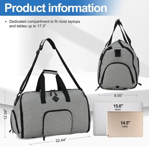 Convertible Garment Duffle Bag Backpack 60L,Nylon Carry on Travel Garment Bag with Shoe Compartment for Men Women 2 in 1 Hanging Suit Bag Waterproof Weekender Bag in Saudi Arabia