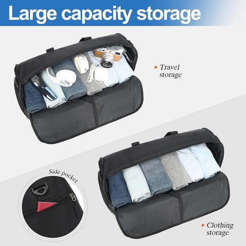 Convertible Garment Duffle Bag Backpack 60L,Nylon Carry on Travel Garment Bag with Shoe Compartment for Men Women 2 in 1 Hanging Suit Bag Waterproof Weekender Bag in Saudi Arabia