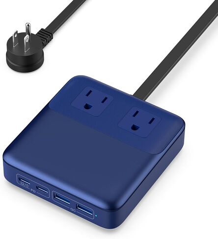 USB C Charger Block,135W GaN IV Fast Charging Station Hub,6-in-1 USB C Power Strip with Flat Plug and 5ft Cord,2 AC,2 USB A,2 USB C,PD 65W Laptop Charger for MacBook Air/Pro,iPhone16/15,Galaxy S24 etc in Saudi Arabia
