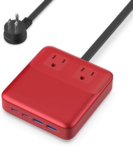 USB C Charger Block,135W GaN IV Fast Charging Station Hub,6-in-1 USB C Power Strip with Flat Plug and 5ft Cord,2 AC,2 USB A,2 USB C,PD 65W Laptop Charger for MacBook Air/Pro,iPhone16/15,Galaxy S24 etc in Saudi Arabia