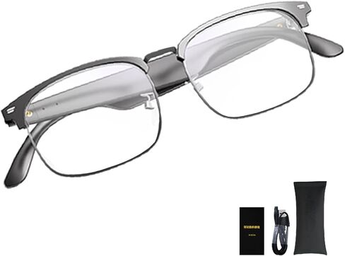 Ai Translation Glasses with Touch,Language Translator Device Supports 144 Languages,Language Translator Smart Music Glasses,Voice Control for Traveling,Business,Making Friends and students-Black in Saudi Arabia