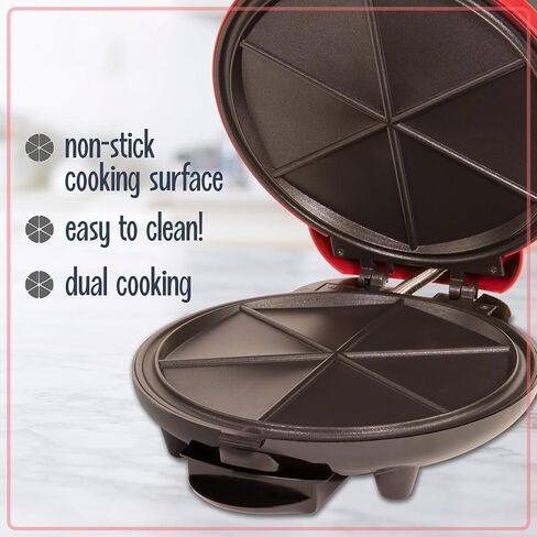 نوستالجيا صانعة الكاساديلا الكهربائية ذات 6 أسافين مع مزلاج حشو إضافي، 8 بوصة، أحمر in Kuwait