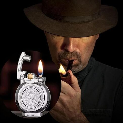 Lighters Vintage lighters, Reusable Trench lighters, Cool lighters, Suitable for Birthday Gifts for Men's Fathers and Husbands Kerosene-Free (Black) in Saudi Arabia