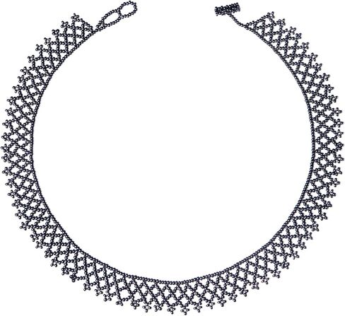 Boho Beaded Necklaces for Women, Beaded Choker Necklace, Beach Necklaces for Women, Artisan Beadwork Necklace, Perfect Gift for Her, Seed Bead Design (Iridescent Gray) in Saudi Arabia