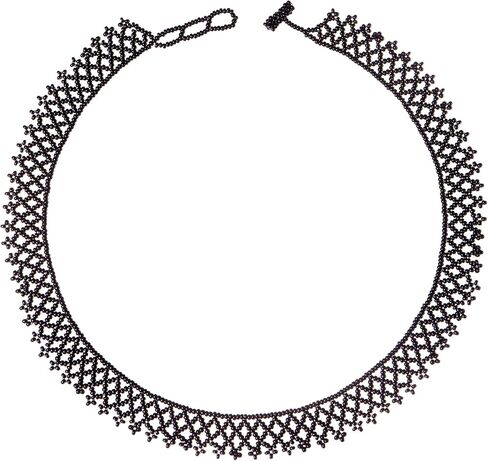 Boho Beaded Necklaces for Women, Beaded Choker Necklace, Beach Necklaces for Women, Artisan Beadwork Necklace, Perfect Gift for Her, Seed Bead Design (Iridescent Gray) in Saudi Arabia