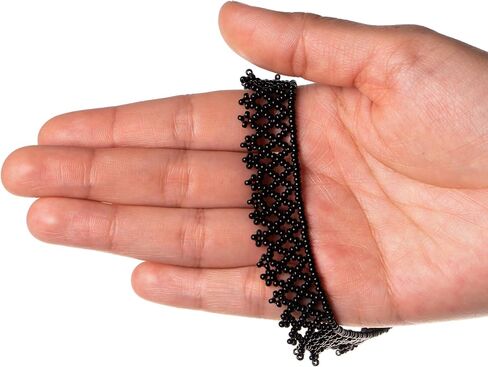 Boho Beaded Necklaces for Women, Beaded Choker Necklace, Beach Necklaces for Women, Artisan Beadwork Necklace, Perfect Gift for Her, Seed Bead Design (Iridescent Gray) in Saudi Arabia