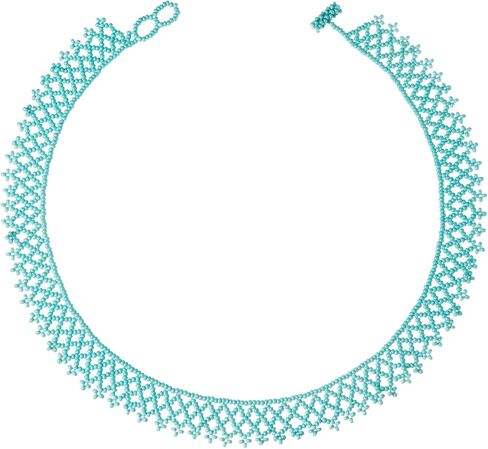 Boho Beaded Necklaces for Women, Beaded Choker Necklace, Beach Necklaces for Women, Artisan Beadwork Necklace, Perfect Gift for Her, Seed Bead Design (Iridescent Gray) in Saudi Arabia