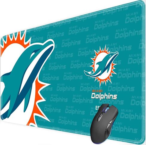 Stitched Edges Mouse Desk Pad,Large Gaming Mouse Pad for Laptop Computer Desktop Keyboard,Orange Blue Design Mat for Football Sport Fans Mousepad in Saudi Arabia