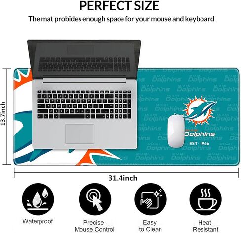 Stitched Edges Mouse Desk Pad,Large Gaming Mouse Pad for Laptop Computer Desktop Keyboard,Orange Blue Design Mat for Football Sport Fans Mousepad in Saudi Arabia