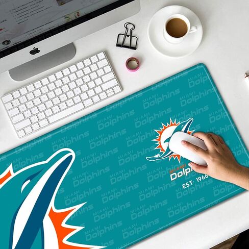 Stitched Edges Mouse Desk Pad,Large Gaming Mouse Pad for Laptop Computer Desktop Keyboard,Orange Blue Design Mat for Football Sport Fans Mousepad in Saudi Arabia
