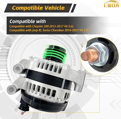 Alternator 12V 120A Compatible With 2014-2018 Nissan Rogue L4 2.5L, 2014-2018 Xtrail Replace 23100-4BA0A,23100-4BA0B,TG12C152 in Kuwait