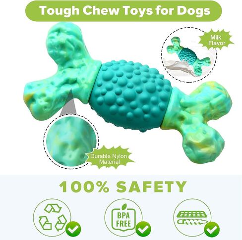 Rensh Tough Dog Toys for Aggressive Chewers, Indestructible Dog Chew Toys for Medium Large Breed, Sturdy Aggressive Chew Dog Toys to Keep Them Busy, Dog Chew Bones Toy for Long Lasting (Orange) in Saudi Arabia