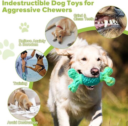 Rensh Tough Dog Toys for Aggressive Chewers, Indestructible Dog Chew Toys for Medium Large Breed, Sturdy Aggressive Chew Dog Toys to Keep Them Busy, Dog Chew Bones Toy for Long Lasting (Orange) in Saudi Arabia
