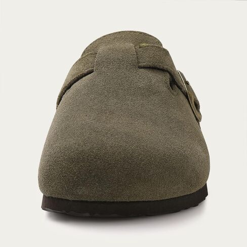 KIDMI Women's Suede Clogs Leather Mules Cork Footbed Sandals Potato Shoes with Arch Support Coffee 38 (Size 7) in Saudi Arabia