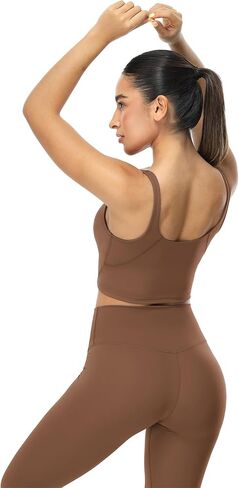 icyzone V Neck Sport Bra for women, Wireless Padded U Back Yoga Running Bra in Kuwait