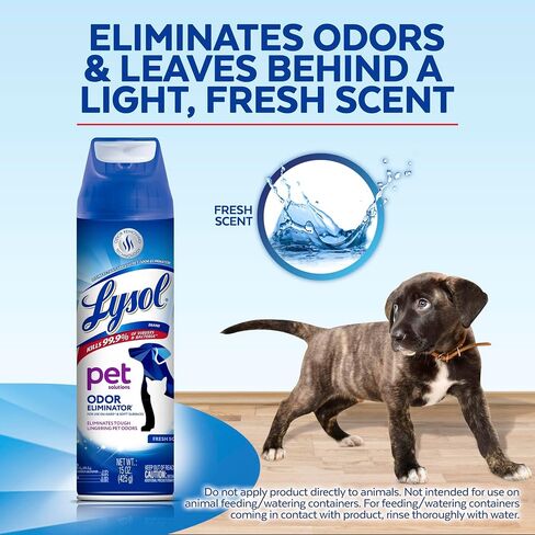 Reckitt LYSOL Pet Odor Eliminator, 15 Oz (Pack of 4) -With 1ct Auto In-The-Bowl Toilet Cleaner, Ocean Fresh in Saudi Arabia