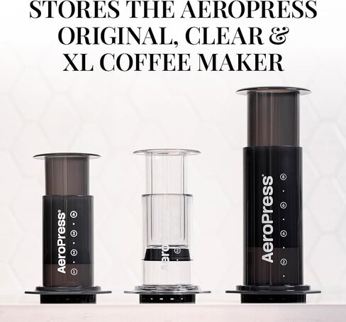 AeroPress Organizer Stand, Compact Storage Original, Clear, XL Coffee Maker, and Accessories, Ideal Coffee Caddy Storage Station, Experience Slip-Free Storage, Black in Kuwait