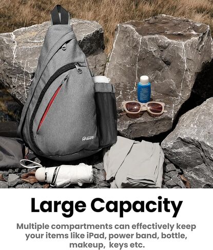 OutdoorMaster Sling Bag, Hiking Daypack, Crossbody Shoulder Chest Urban Outdoor Travel Backpack for Women & Men in Kuwait