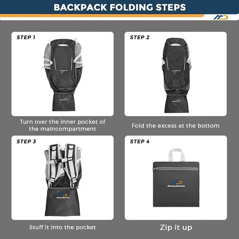 40L Hiking Backpack Waterproof Camping Packable Daypack for Men and Women, Lightweight Day Pack for Travel Outdoor - Black in Saudi Arabia