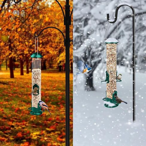 Wild Bird Feeders, 2Pcs Witacles 17 Inch Tube All Metal Steel Hanger, Classic for Garden Yard Outdoor, 4 Feeding Ports, Seed is not Included (2 Pcs) in Saudi Arabia