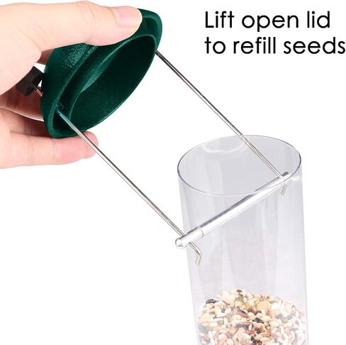 Wild Bird Feeders, 2Pcs Witacles 17 Inch Tube All Metal Steel Hanger, Classic for Garden Yard Outdoor, 4 Feeding Ports, Seed is not Included (2 Pcs) in Saudi Arabia