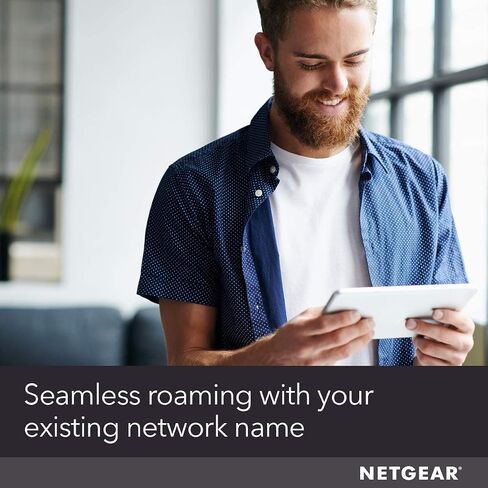 موسع نطاق الشبكة NETGEAR WiFi 6 (EAX20) - أضف ما يصل إلى 1500 قدم مربع وأكثر من 20 جهازًا مع معزز ومكرر الإشارة اللاسلكية ثنائي النطاق AX1800 (سرعة تصل إلى 1.8 جيجابت في الثانية)، بالإضافة إلى التجوال الذكي (متجدد) in Saudi Arabia