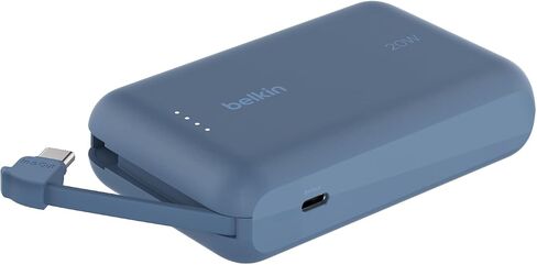 بنك طاقة بيلكين، بنك طاقة محمول مع كابل مدمج 10K PD 20 وات - توصيل طاقة USB-C سريع الشحن، شاحن iPhone محمول لسلسلة iPhone 16 وiPad Pro وGalaxy S24 والمزيد - وردي in Saudi Arabia