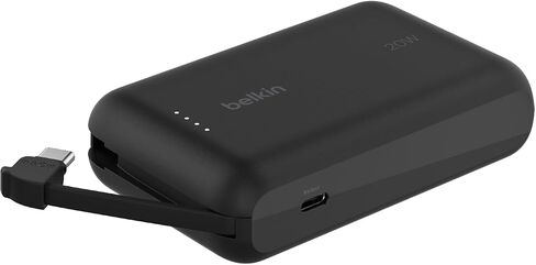 بنك طاقة بيلكين، بنك طاقة محمول مع كابل مدمج 10K PD 20 وات - توصيل طاقة USB-C سريع الشحن، شاحن iPhone محمول لسلسلة iPhone 16 وiPad Pro وGalaxy S24 والمزيد - وردي in Saudi Arabia