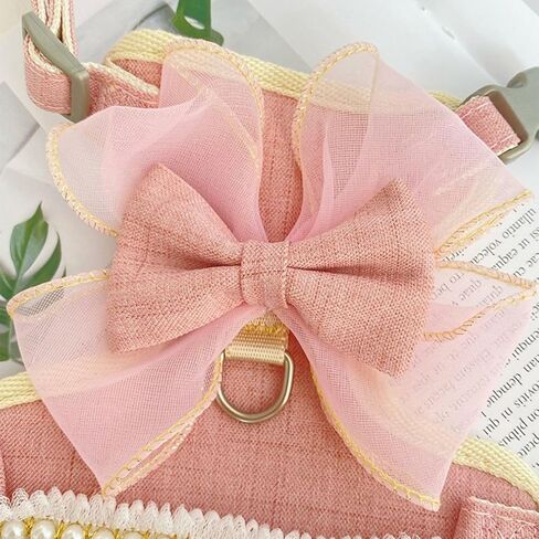Rabbit Harness and Leash for Walking Escape Proof - Cute Skirt Mesh Breathable Bunny Vest Harness Outdoor Camping Hiking Training - Also Suit for Small Animals (Pink,M) in Saudi Arabia