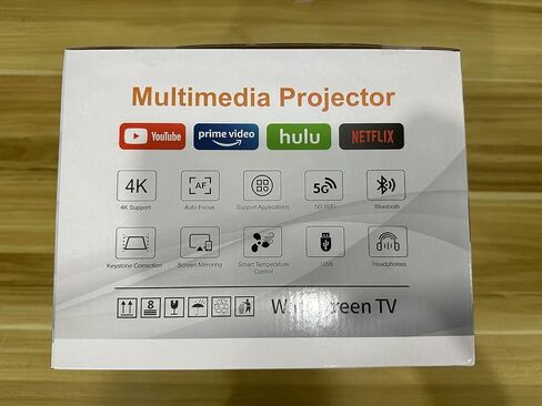 [Auto Focus/4K Support]A8 Projector with 5G WiFi and Bluetooth , 600 ANSI Native 1080P Outdoor Movie Projector, Auto 6D Keystone , Home Theater Projector compatible with Phone/TV Stick/PC in Saudi Arabia