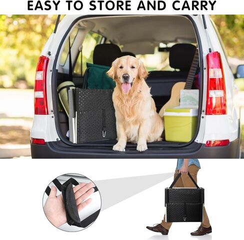 DGSL Dog Ramp for Car, 4-Step Folding Dog Stairs, Aluminum, Black, Supports Up to 250 Lbs in Saudi Arabia
