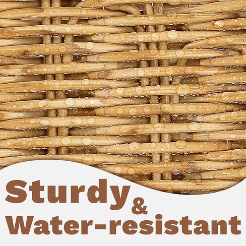 myHomeBody Wicker Basket With 3 Compartments, Woven Baskets for Organizing, Storage Basket, Toilet Tank Basket, Bathroom Counter Organizer, Bedroom Organization, Resin Wicker 1pc, Tan in Saudi Arabia