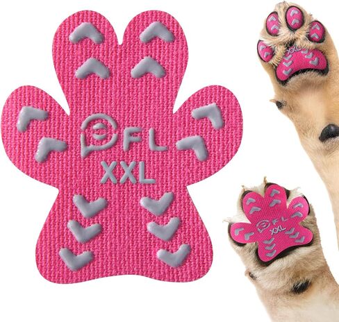 Non-Slip Dog Paw Protector Pads for Senior Dogs, Dog Paw Traction Stickers with Anti-Slip Rubber, Help Dogs Walk on Hardwood Floor, Dog Essentials,Pink 48pcs, XXL for 61-80lbs in Kuwait