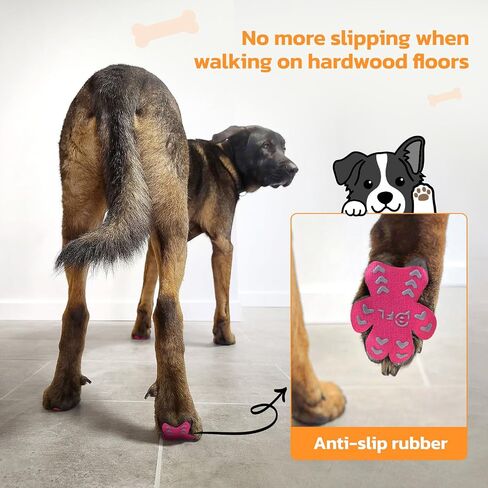 Non-Slip Dog Paw Protector Pads for Senior Dogs, Dog Paw Traction Stickers with Anti-Slip Rubber, Help Dogs Walk on Hardwood Floor, Dog Essentials,Pink 48pcs, XXL for 61-80lbs in Kuwait