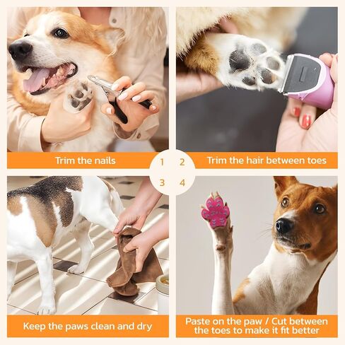 Non-Slip Dog Paw Protector Pads for Senior Dogs, Dog Paw Traction Stickers with Anti-Slip Rubber, Help Dogs Walk on Hardwood Floor, Dog Essentials,Pink 48pcs, XXL for 61-80lbs in Kuwait