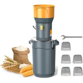 25L Grain Mill Grinder Electric Corn Grinder, Agricultural Feed Grain Mill Grinder for Wheat Corn Spice, 1300W Dust-free Automatic Dry Wheat Mill Grinder Pellet Mill with 5 Filter for Home Farm