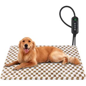 MIXJOY Heated Cat Bed, 11 Adjustable Temperature Cat Heating Pad Indoor with Timer, Pet Heating Pad for Cats Dogs, Electric Dog Heating Pad with Washable Cover, Heated Pet bed-18''x16'', Small