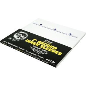 (100) 7" Record Inner Sleeves - 3-Layers of Archival Quality, Anti-Static HDPE with Rice Paper Enclosed Insert for Extra Rigidity #07IM