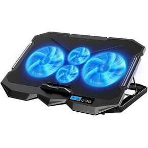 Laptop Cooling pad for Dell Inspiron Latitude Vostro G Series 13 14 15 16 17 inch Laptop, Laptop Cooler with 4 Fans, LCD Display Screen, 4 Height, 2 USB-A Port Laptop Stand
