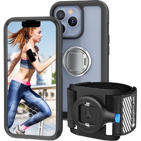 SPORTLINK متوافق مع سوار يد الجري iPhone 13 Pro Max - حامل سوار يد للهاتف الخلوي للجري مع جراب شفاف مقاوم للصدمات وحامل حلقة للهاتف لممارسة التمارين الرياضية واللياقة البدنية in Kuwait